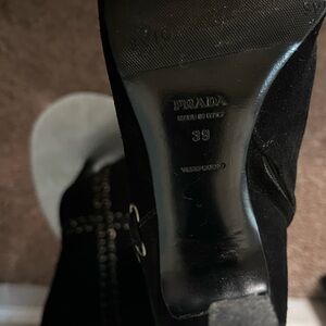 Prada Black Suede Ankle Boots